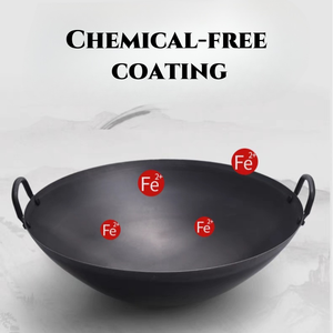 <span class=keywords><strong>Wok</strong></span> de fer de cuisson à bas prix avec deux poignées 40/46/50cm pour la cuisine ronde Carton acier ustensiles de cuisine chinois - Product Image 4