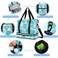 Set Tas Perjalanan Duffle untuk Yoga, Gym, dan Liburan Akhir Pekan dengan Desain Cangkang Opihi Hawaii, Logo Kustom, untuk Pria dan Wanita