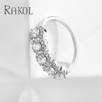 Bagues de créateurs RAKOL RP2277, grandes marques pour femmes, bague en zircon cubique, bague diamant.