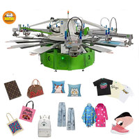 Machine d'impression sérigraphique rotative automatique à 6 couleurs et 14 stations, équipement de sérigraphie, machine d'impression à écran pieuvre
