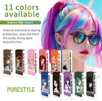 PURESTYLE Crème colorante permanente pour cheveux 5 en 1 sans ammoniaque ni PPD, 11 couleurs, 100 ml * 2, application facile à base de plantes pour tous les types de cheveux