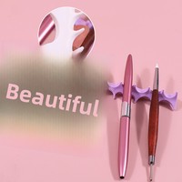 Nouvel outil de manucure 2 en 1 : séparateur d'orteils en silicone en forme d'arête de poisson et support pour stylo à ongles