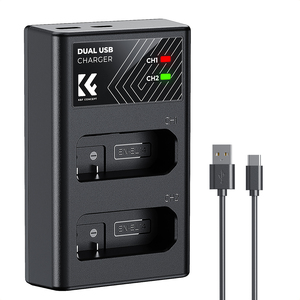Chargeur rapide double fente K&F Concept EN-EL14 pour batteries d'appareil photo <span class=keywords><strong>Nikon</strong></span> D3500 D5600 D3200 <span class=keywords><strong>D3300</strong></span> D3400 D5500 P7800 - Product Image 1