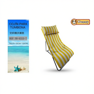 TUMBONA 55*120*8CM-7 เสื่อชายหาดผ้าฝ้ายทอแบบอินเตอร์วอฟเวนพร้อมเบาะรองนั่งฟองน้ำและหมอน - Product Image 2