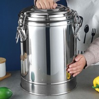 Seau isotherme commercial en acier inoxydable 304 de qualité alimentaire, grande capacité, réfrigérateur/chauffe-plat pour petit-déjeuner, 50L