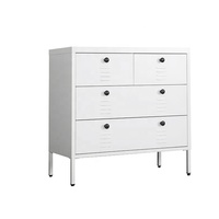 Meubles de salon de chevet en métal à 4 tiroirs Armoire de rangement cosmétique en acier avec tiroirs pour chambre à coucher