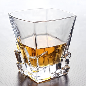 Verre à shot carré transparent texturé, verre à cocktail réutilisable pour bar, verre à boire pour fête, 300 ml, passe au lave-vaisselle, design moderne - Product Image 4