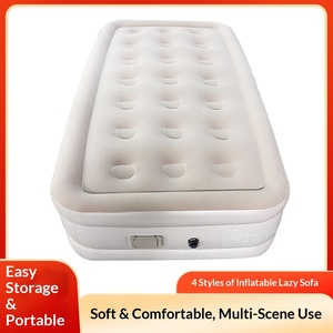 <span class=keywords><strong>Matelas</strong></span> pneumatique <span class=keywords><strong>gonflable</strong></span> individuel en tissu floqué pour camping et extérieur avec pompe intégrée, lit automatique épaissi - Product Image 2