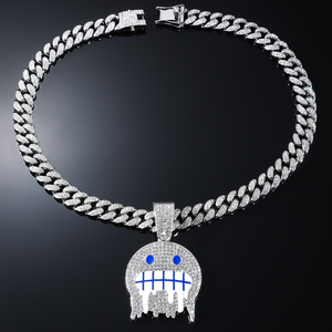 Pendentif Grimace Chaîne cubaine Hip Hop Diamant complet <span class=keywords><strong>Argent</strong></span> Or Bijoux Pendentif pour <span class=keywords><strong>homme</strong></span> Chaîne - Product Image 6