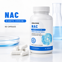 Capsules NAC N-Acétylcystéine, acide aminé de qualité supérieure, soutien cellulaire et respiratoire, 60 unités
