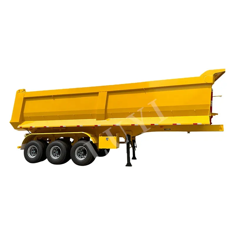 Sáu trục 40cbm 60 tấn tải trọng xe tải đổ Trailer 100 tấn xe tải Trailer thép CE
