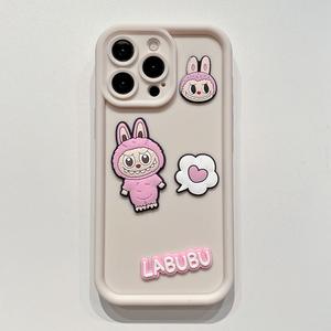 <span class=keywords><strong>Coque</strong></span> de téléphone portable en TPU pour iPhone 17/16/15 Pro Max avec motif de poupée de dessin animé mignon Labu, protection 360°, faite à la main - Product Image 5