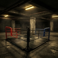 Ring de boxe professionnel standard, couleur personnalisée, logo, sol de combat surélevé, pour événements de compétition officiels