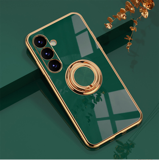 Applicable to Samsung Galaxy A56 Phone case - A24/A16/A35 Ring Holder Magnetic Car-mounted Electroplated Protective Cover