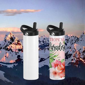 Bouteille d'eau sport isotherme de 20 oz avec couvercle à paille pour sublimation par transfert thermique pour le camping - Product Image 3