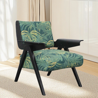 Fauteuil Zébré Vintage Français, Chaise d'Appoint Design en Bois Massif pour Salon et Balcon