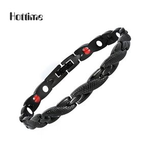 Bracelet en silicone énergétique ionique en acier inoxydable 4 en 1 Hottime Fashion pour femmes - Product Image 2