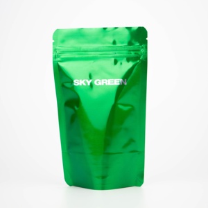 Bolsa pequeña de aluminio <span class=keywords><strong>verde</strong></span> metálico personalizada con cremallera, adhesivo a prueba de humedad, bolsa de soporte de sellado caliente para productos químicos, diseño impreso de gasolina - Product Image 1