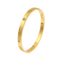Bracelets en acier inoxydable pour femmes, mode transfrontalière haut de gamme, bijoux assortis à tout, entièrement sertis de diamants, sans couleur