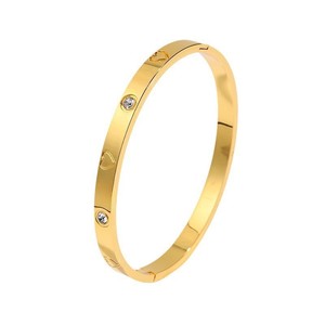 Bracelets en acier inoxydable pour femmes, mode transfrontalière haut de gamme, bijoux assortis à tout, entièrement sertis de diamants, sans couleur - Product Image 5