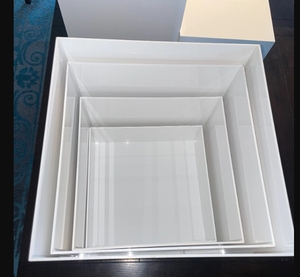 Vuông <span class=keywords><strong>Acrylic</strong></span> Cube hiển thị rack-bữa ăn lạnh trà phá vỡ bánh snack Rack cho tự chọn thực phẩm cho thực phẩm trình bày - Product Image 3