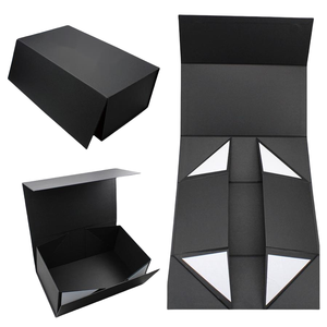 Boîte cadeau rigide magnétique en carton ivoire avec logo personnalisé, gaufrage UV et paillettes, pour emballage de vêtements, chaussures, bougies, avec ruban et caractéristiques aseptiques - Product Image 2