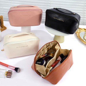 Nouvelle Trousse de Maquillage Personnalisée en Cuir PU Imperméable, Pochette de Toilette Portable, Sac Cosmétique de Voyage pour Femmes - Product Image 1