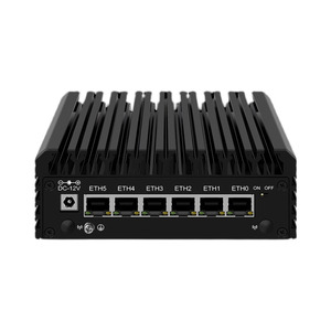 Fanless Industrial Mini PC Firewall <b>Router</b> X86 Hardware for Mikrotik Intel N150 DDR5 NVMe SSD 6x2.5G Ethernet - Product Image 1