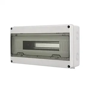 HT Series IP65 Abs Plastic Electrical Junction Box 18 Channels Waterproof Outdoor MCB Switch Panel Mount Distribution Box