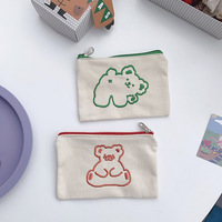 Pochette de voyage en toile personnalisée avec logo brodé, fermeture éclair, multi-usages, portable, W18*H15cm, style Normcore/Minimaliste, prix abordable