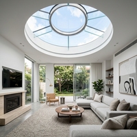 Tragaluz Circular BOCHARM para Sala de Estar Moderna y Lujosa - Ventana de Techo Fija de Aluminio de Gran Diámetro