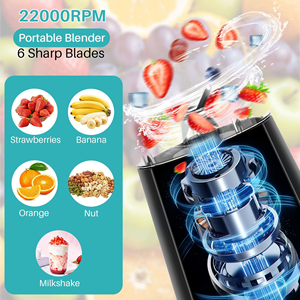 Cheap Factory Direct Custom Logo 380ml Portable Blender Fresh Juicer Mixeur Machine with 6 Sharp Blades for Home Outdoor Use - Product Image 2