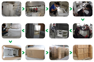 Mueble de Baño Flotante de Acero Inoxidable con Espejo y Gabinete, Estilo <span class=keywords><strong>Crema</strong></span>, con Lavabo y Cajones - Product Image 6