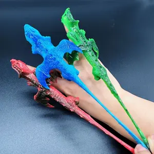 Yiwu JO Hot Sale Wholesale TPR Slingshot Dinosaur Stretchy Squishy Soft Rubber Animal Shooting Flying Finger Sensory Fidget Toy