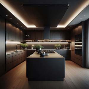 Usine de Foshan, armoires de cuisine en bois sur mesure, armoires de cuisine blanches, designs modernes, armoires de cuisine shaker avec îlot - Product Image 5