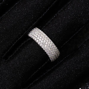 Anillo cubano de 4 filas al por mayor con diamantes de moissanita VVS, certificado GRA, pasa el probador de diamantes, chapado en oro, plata de ley 925, estilo hip hop. - Product Image 2