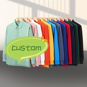 Customizable Solid-Color Long-Sleeve Collared Polo Shirts and Promotional Branded Wear - Wholesale with Logo Printing