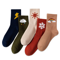 Chaussettes mi-mollet pour femmes - Style automne/hiver - Couleur unie - Design unique - Chaussettes pour adultes de haute qualité