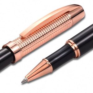 High Quality Luxury Rose Gold Metal Roller Ballpoint <b>Pen</b> Heavy Business Gift with Metal <b>Refill</b> Gel Ink for Business Writing - Product Image 6