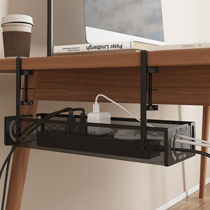 PYJ Panier de rangement suspendu pour <span class=keywords><strong>table</strong></span>, sans poinçon, rétractable et à longueur réglable, support de rangement pour douilles sous la <span class=keywords><strong>table</strong></span> - Product Image 2