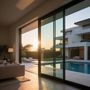 <span class=keywords><strong>Porte</strong></span> coulissante automatique à cadre fin - <span class=keywords><strong>Porte</strong></span> en verre et aluminium intelligente, isolation thermique pour salle de bain intérieure, maisons modernes, bureaux - Product Image 2