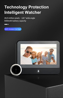 Nouvel écran de porte intelligent Tuya 4,3 pouces avec vision nocturne WIFI, surveillance vidéo à distance, radar micro-ondes, détection humaine