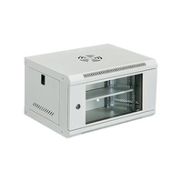 Armoire réseau murale 19 pouces 6U 9U 12U en acier laminé à froid SPCC avec porte en verre trempé et ventilateur supérieur