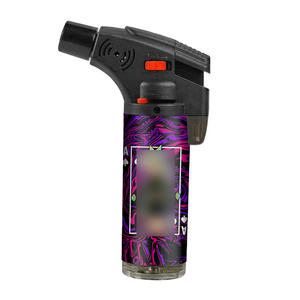 Vente en gros 2025, briquets à jet de cigarette en plastique coupe-vent rechargeables au butane avec logos personnalisés, pour cadeaux - Product Image 3