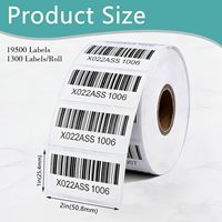 Étiquettes thermiques directes 2''x1'', autocollantes, pour adresses et codes-barres, en rouleaux, compatibles avec la plupart des imprimantes thermiques