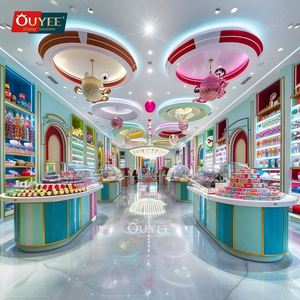 Nhà máy sản xuất trẻ em Cửa hàng kẹo màu hồng cửa hàng khổng lồ sô cô la trang trí nội thất Cookie hiển thị - Product Image 1