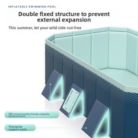 Piscine gonflable pliable en PVC pour enfants, bébés et adultes, usage domestique, extra-épaisse, 5 couches, résistante à l'usure, avec toboggan