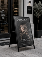 Panneau publicitaire extérieur personnalisé en aluminium, imprimé UV, léger, étanche, avec graphismes couleur HD pour salon de coiffure et barbier