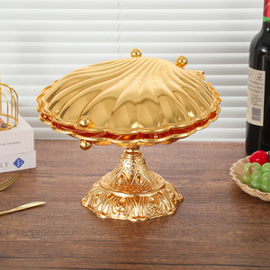 Plat de service créatif de luxe en alliage de zinc doré pour hôtels et mariages, idéal pour les aliments, fruits, snacks, bonbons et autres friandises. - Product Image 6