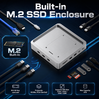 Station d'accueil USB C 15-en-1 avec boîtier SSD M.2 NVMe, HDMI 4K 60Hz, hub Type C 10 Gbps, Ethernet Gigabit, PD 100W pour ordinateur portable
